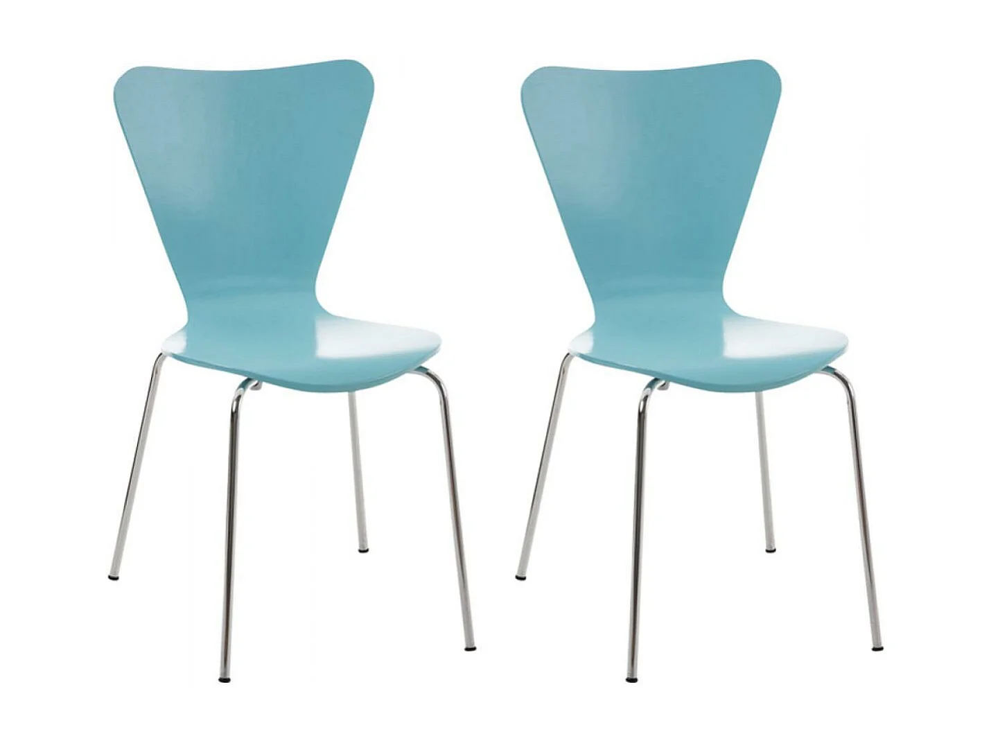 Set van 2  Conferentiestoelen - Hout & wit - lichtblauw - Calisto