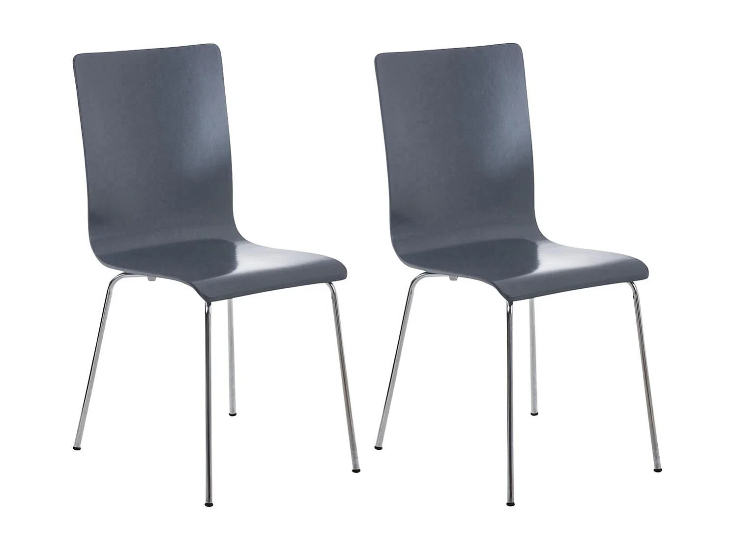 Lot de 2  Chaise de conférence - Bois & Antique - Gris - PEPE