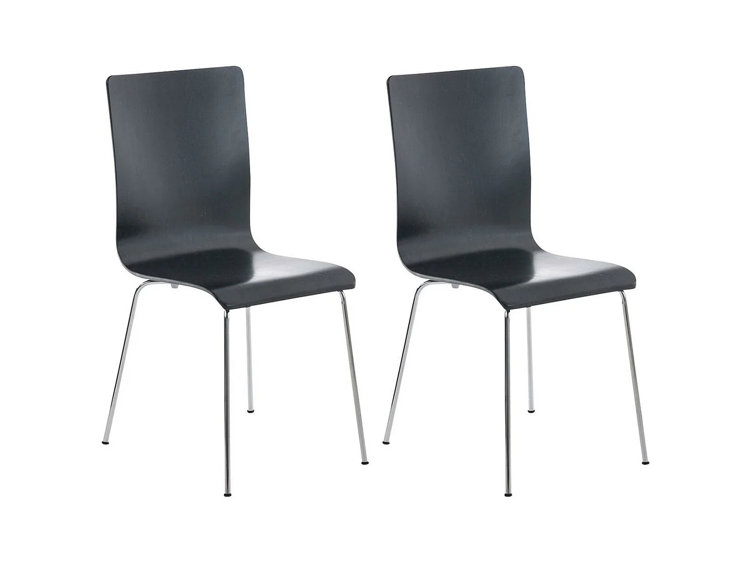 Lot de 2  Chaise de conférence - Bois & Antique - Noir - PEPE