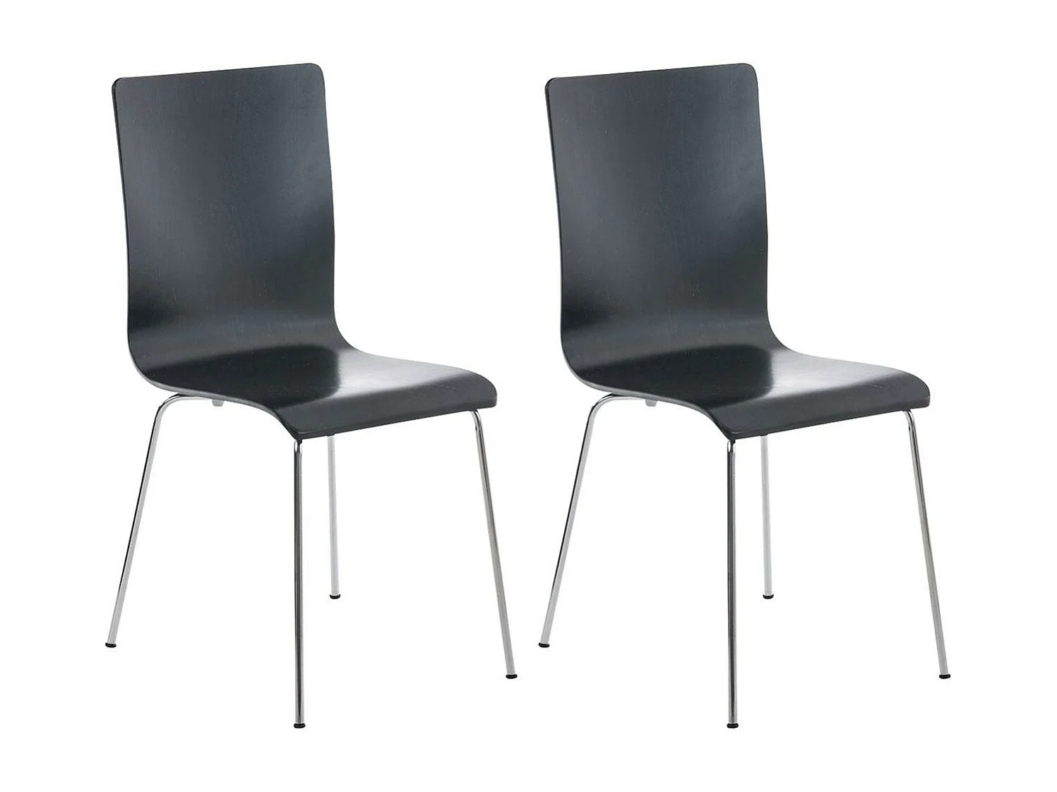 Lot de 2  Chaise de conférence - Bois & Antique - Noir - PEPE