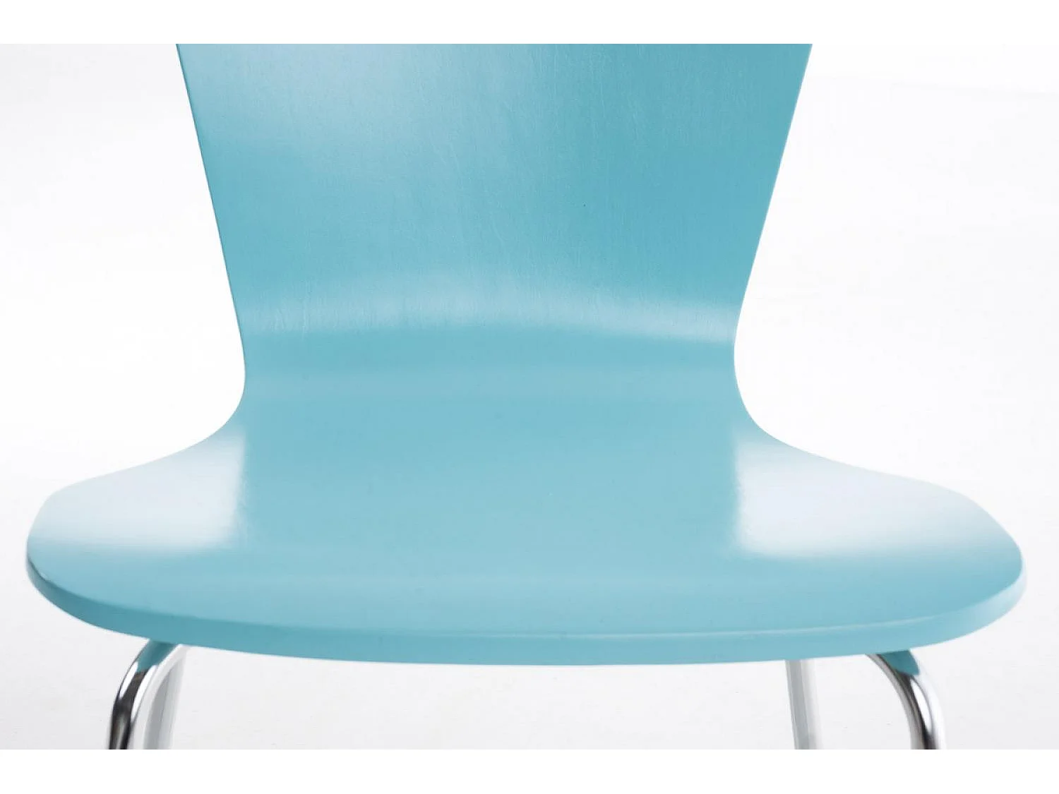 Lot de 8  Chaise de conférence - Bois & Métal chromé - Bleu clair - Aaron