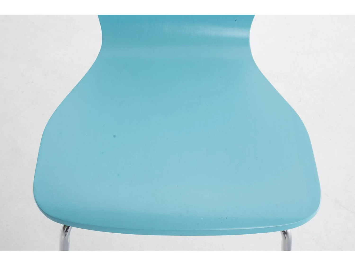 Lot de 8  Chaise de conférence - Bois & Métal chromé - Bleu clair - Aaron