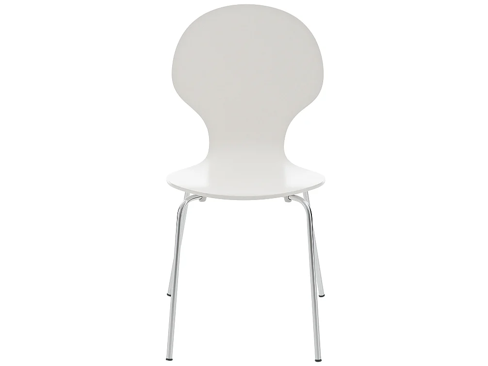 Lot de 8  Chaise de conférence - Bois & Acier inoxydable - Blanc - DIEGO