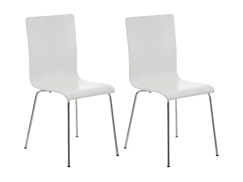 Lot de 2  Chaise de conférence - Bois & Antique - Blanc - PEPE