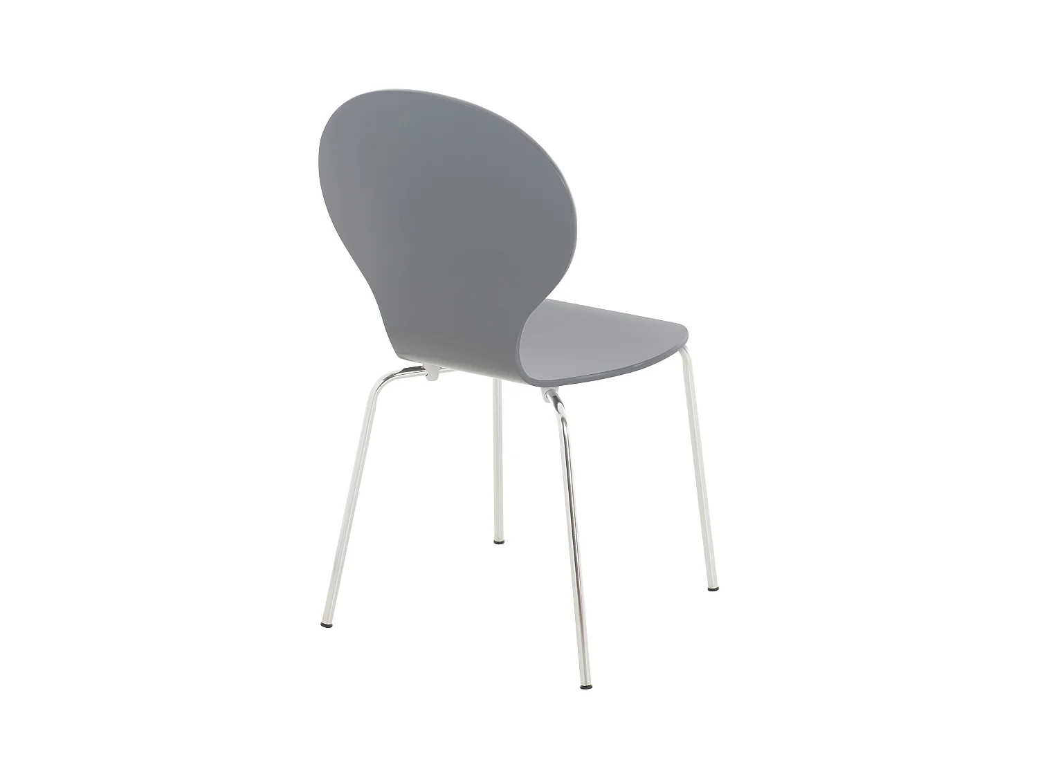 Lot de 4  Chaise de conférence - Bois - Gris - DIEGO