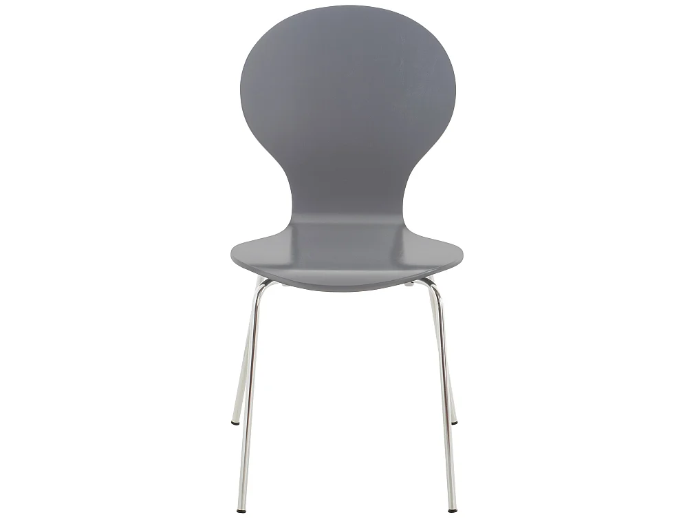 Lot de 4  Chaise de conférence - Bois & Acier inoxydable - Gris - DIEGO