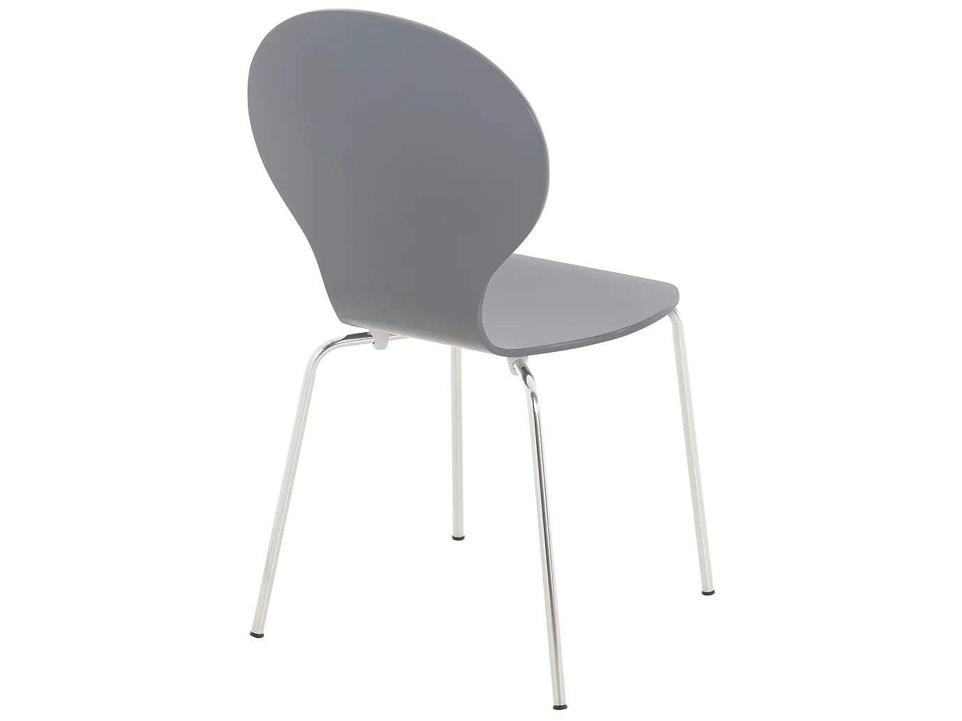 Lot de 4  Chaise de conférence - Bois & Acier inoxydable - Gris - DIEGO