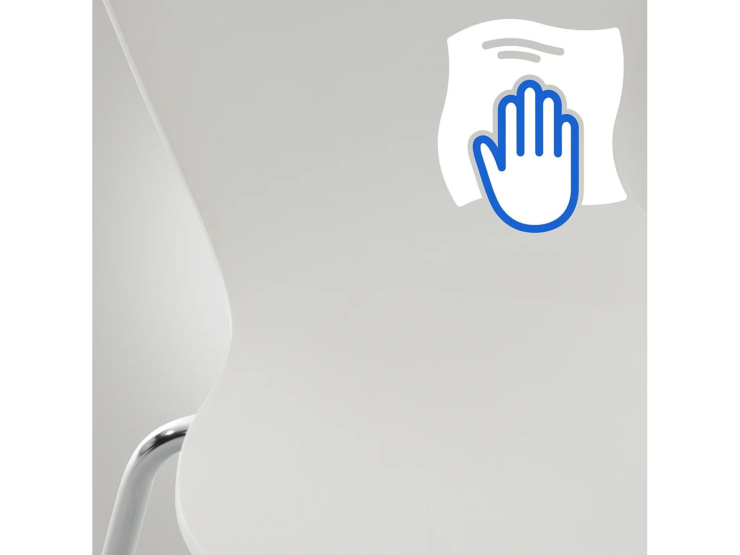 Lot de 16  Chaise de conférence - Bois & Acier inoxydable - Blanc - Calisto
