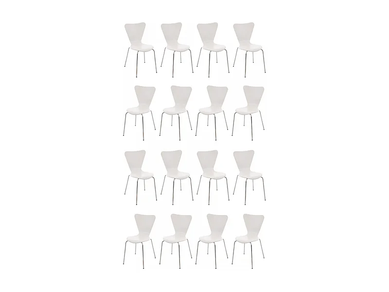 Lot de 16  Chaise de conférence - Bois - Blanc - Calisto