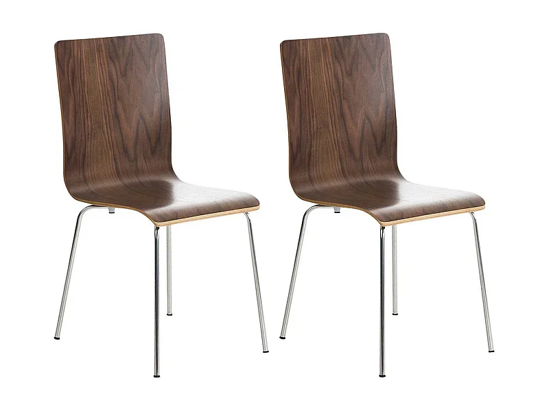 2er Set Konferenzstuhl - Holz & antik - walnuss - PEPE