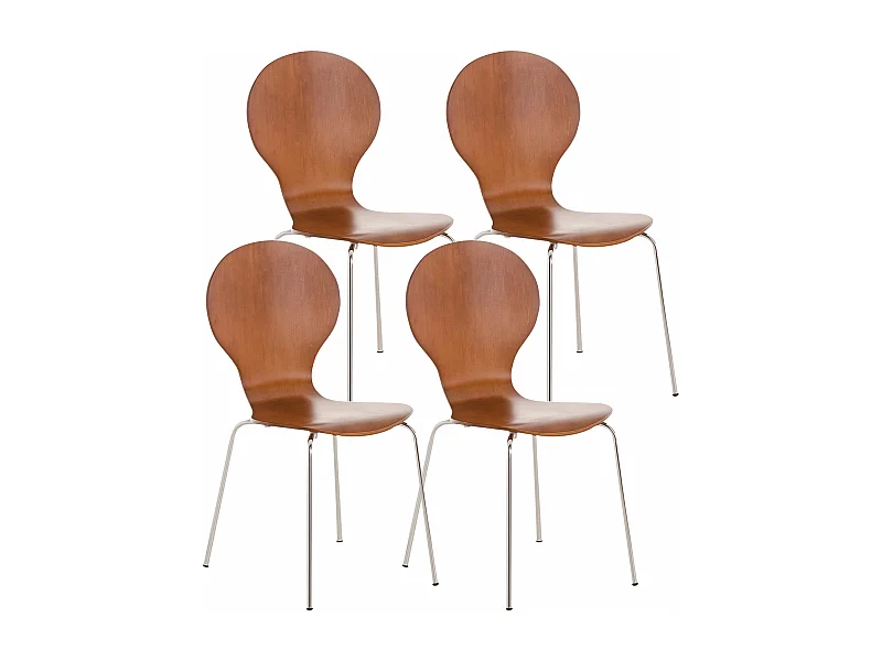 Set van 4  Conferentiestoelen - Hout - bruin - DIEGO