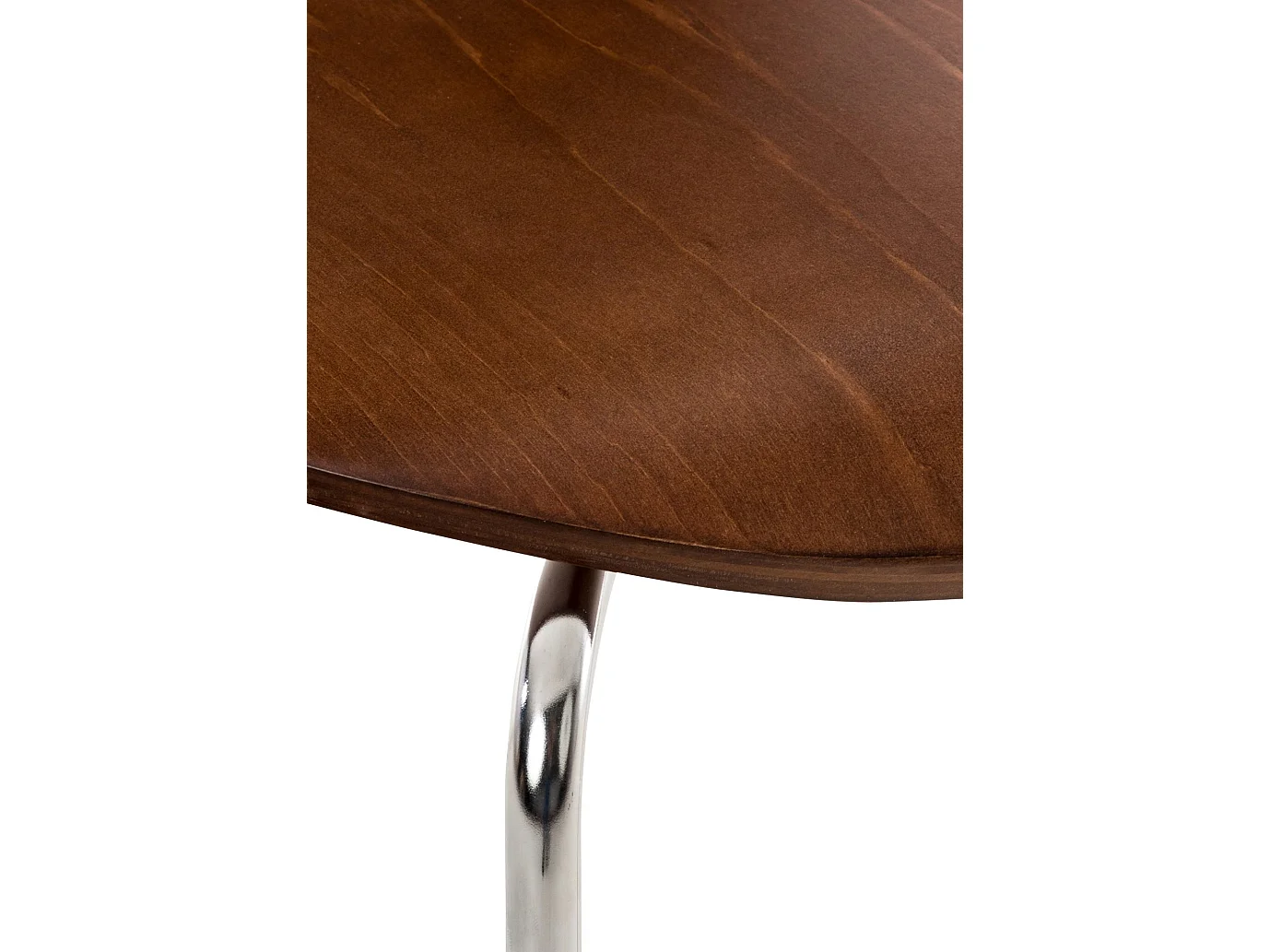 Lot de 4  Chaise de conférence - Bois & Acier inoxydable - Marron - DIEGO