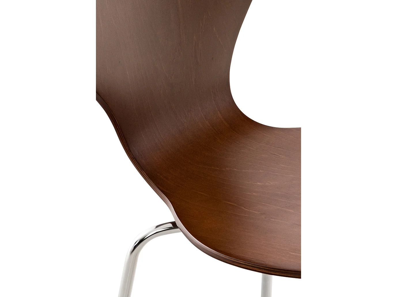 Lot de 4  Chaise de conférence - Bois & Acier inoxydable - Marron - DIEGO