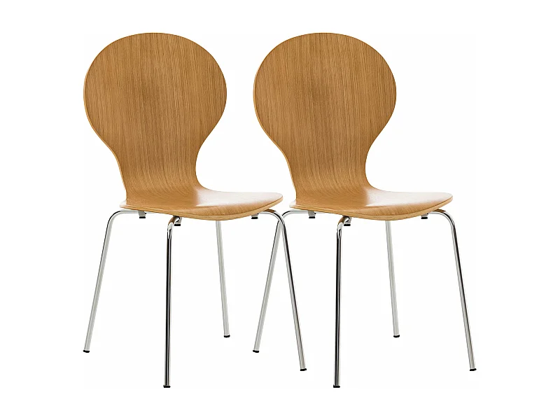 Set van 2  Conferentiestoelen - Hout & roestvrij staal - eik - DIEGO