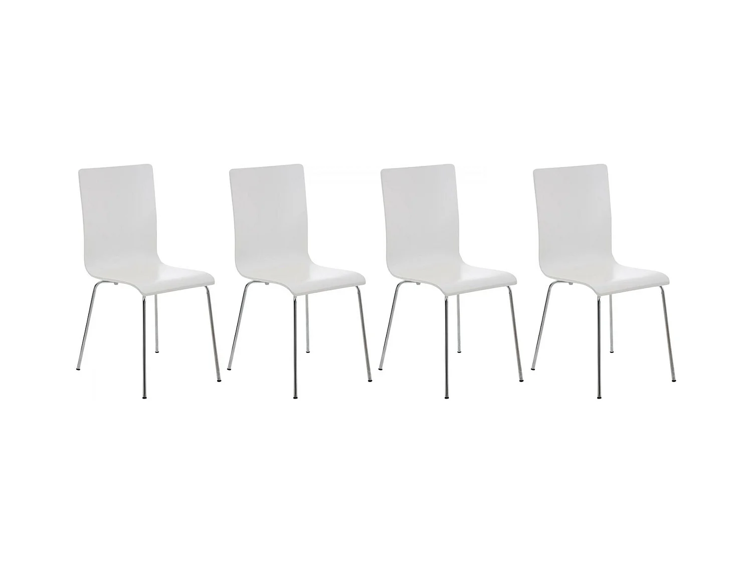 Lot de 4  Chaise de conférence - Bois & Antique - Blanc - PEPE