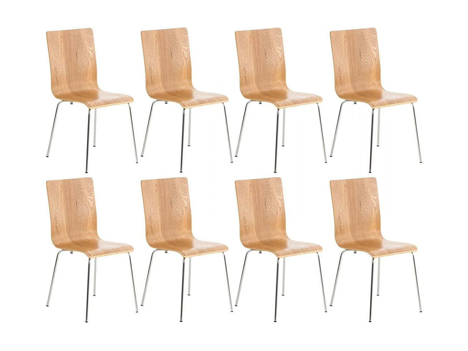 Lot de 8  Chaise de conférence - Bois & Antique - Chêne - PEPE