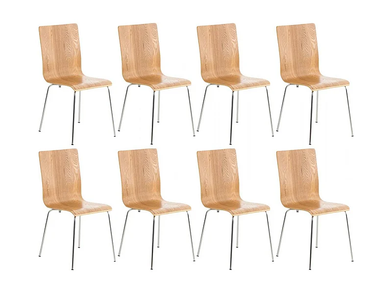 Lot de 8  Chaise de conférence - Bois & Antique - Chêne - PEPE