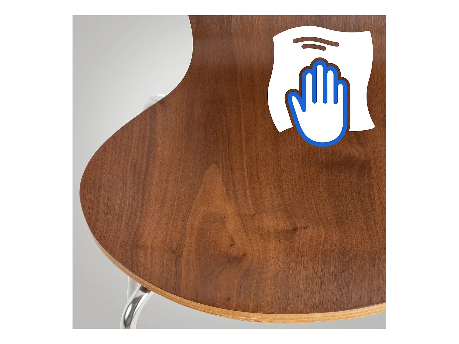 Chaise de conférence - Bois & Blanc - Noyer - Calisto