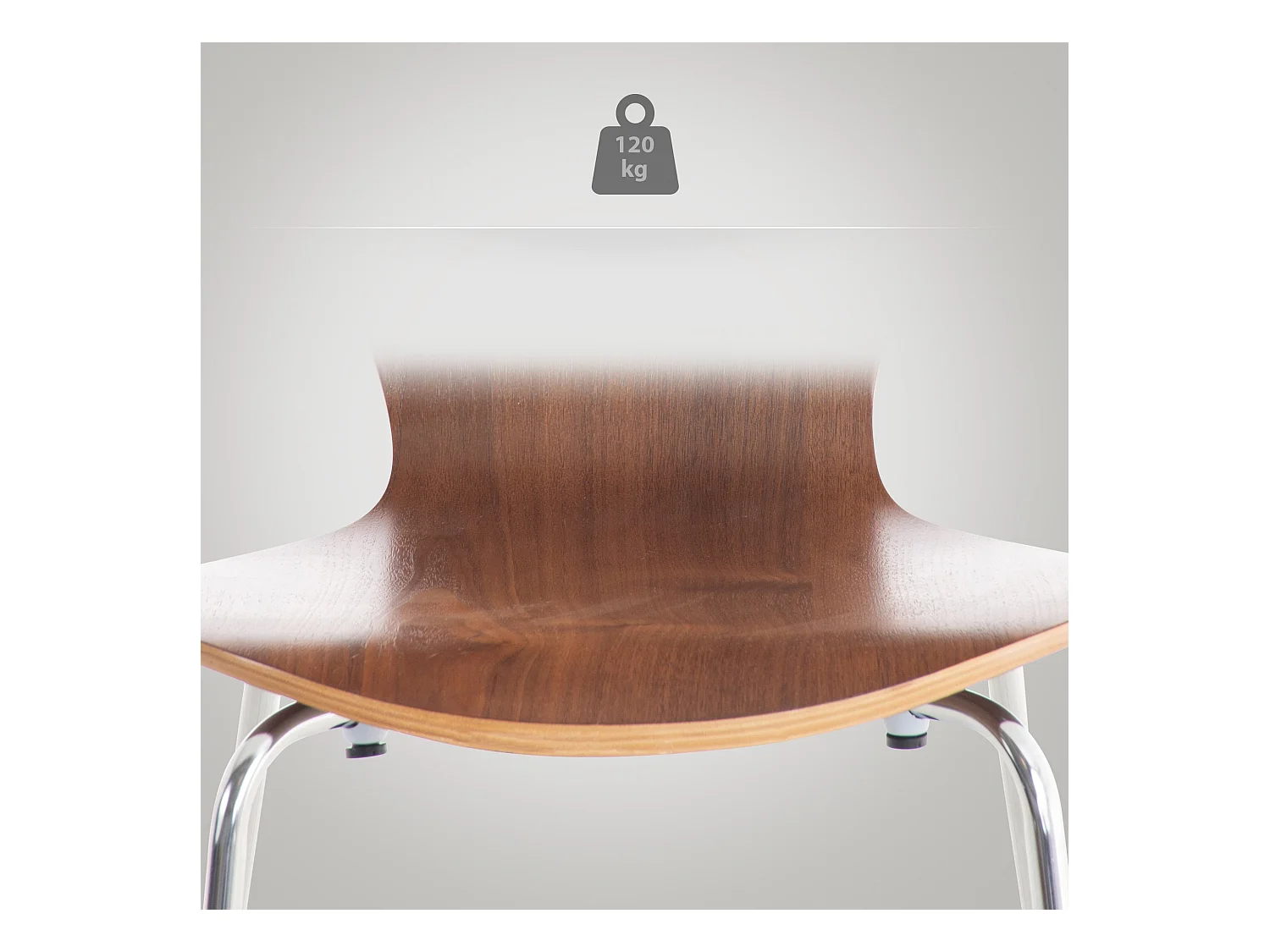 Chaise de conférence - Bois & Blanc - Noyer - Calisto