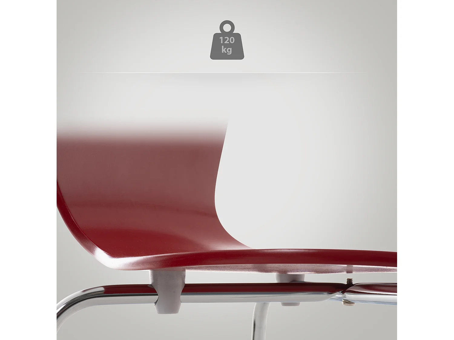 Lot de 2  Chaise de conférence - Bois & Blanc - Rouge - Calisto