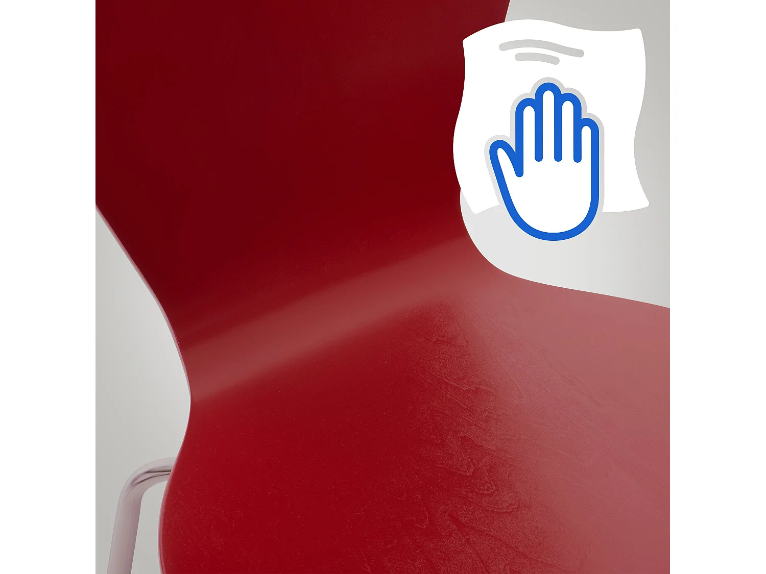 Lot de 2  Chaise de conférence - Bois & Blanc - Rouge - Calisto