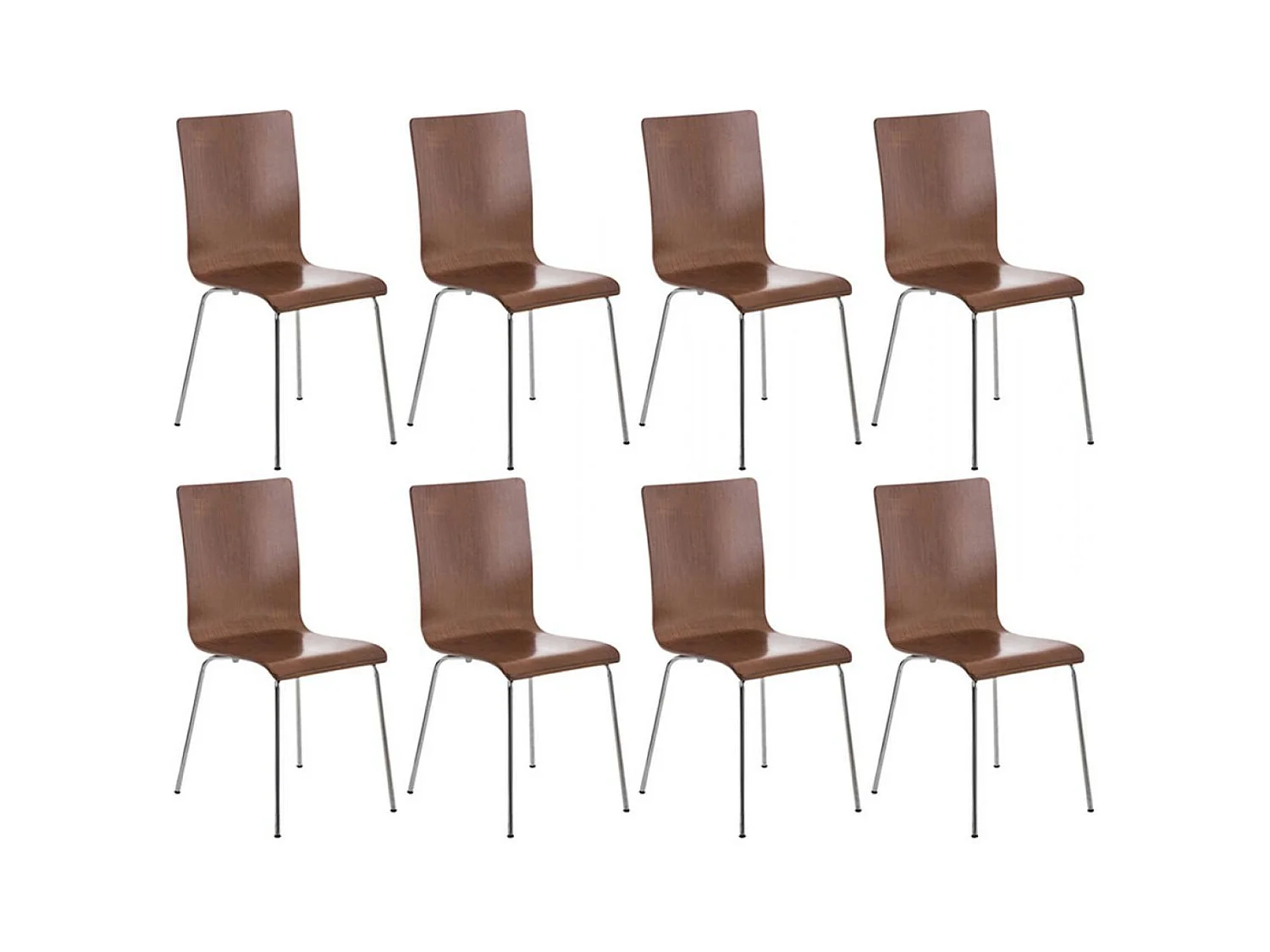 Lot de 8  Chaise de conférence - Bois & Antique - Marron - PEPE