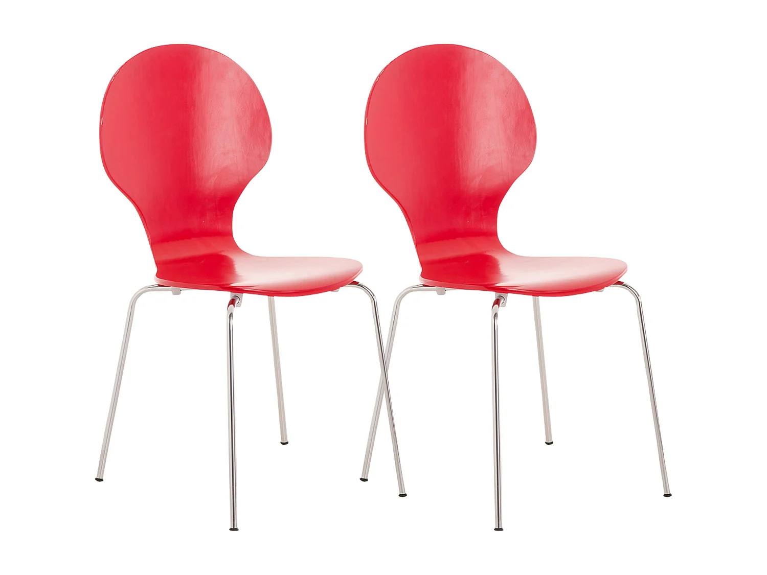 Set van 2  Conferentiestoelen - Hout - rood - DIEGO