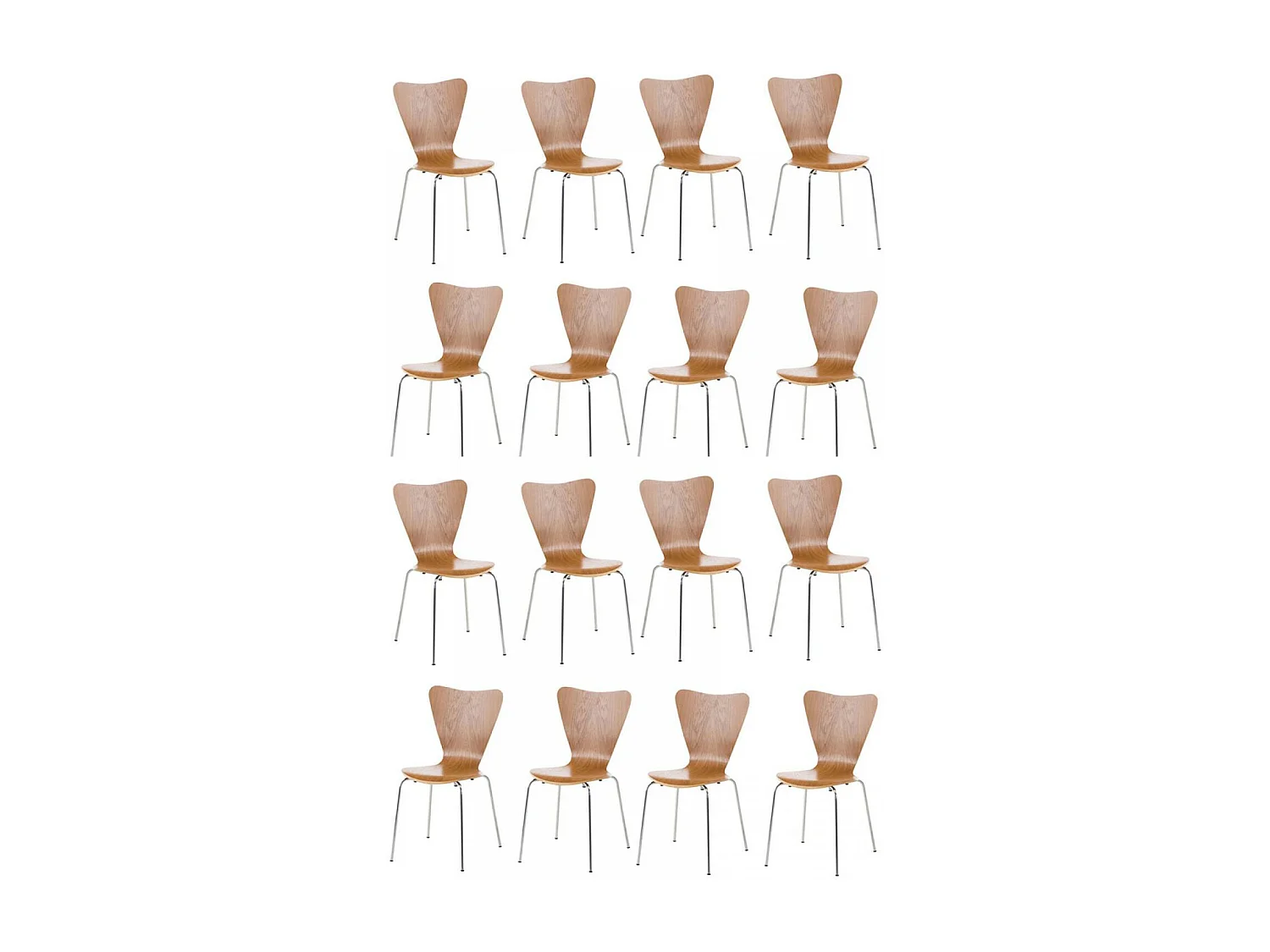 Lot de 16  Chaise de conférence - Bois & Antique - Chêne - Calisto