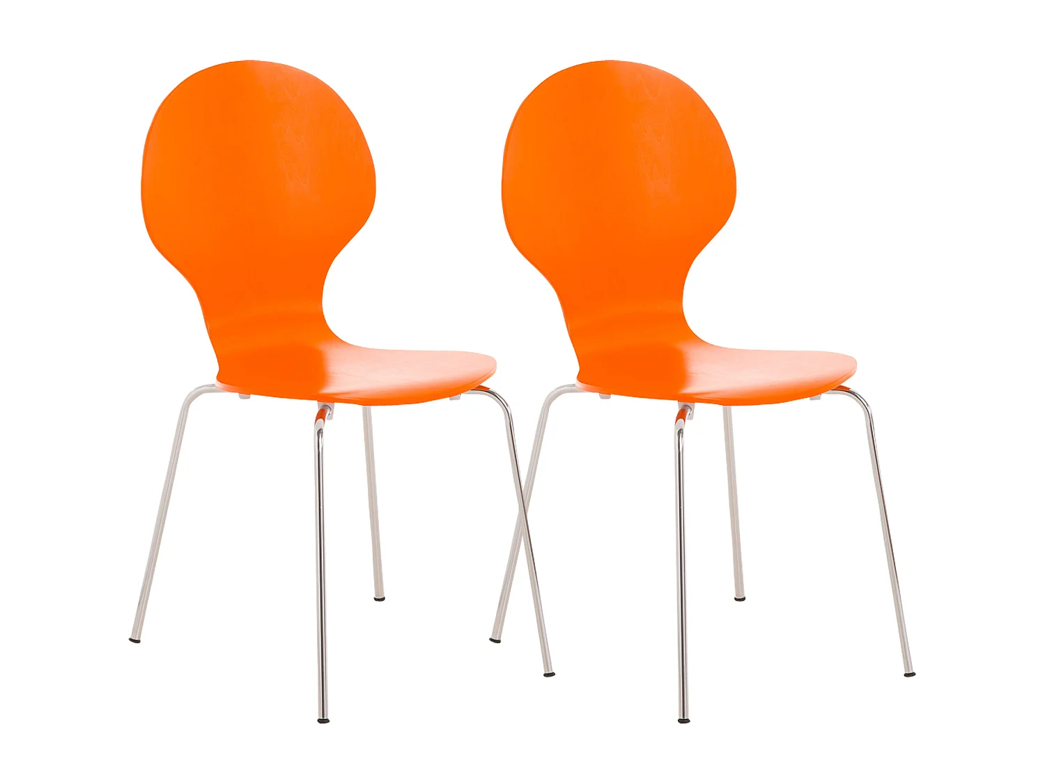 Set van 2  Conferentiestoelen - Hout - oranje - DIEGO