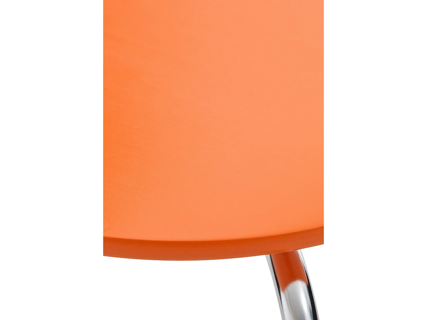 Lot de 4  Chaise de conférence - Bois & Acier inoxydable - Orange - DIEGO