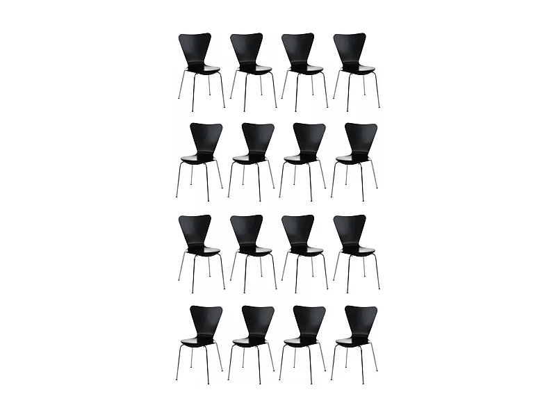 Lot de 16  Chaise de conférence - Bois - Noir - Calisto