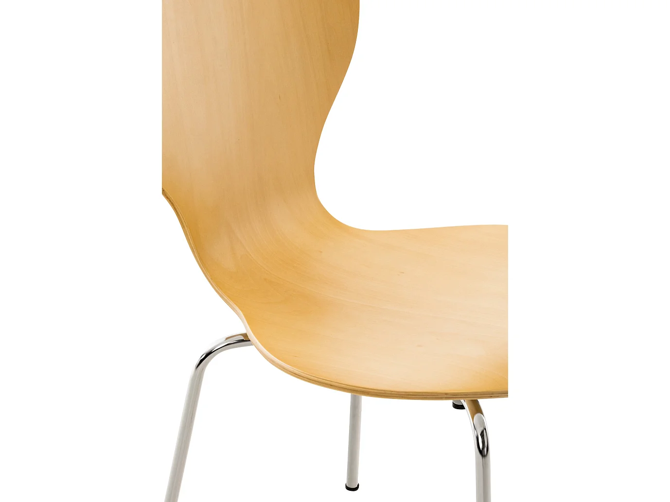 Lot de 8  Chaise de conférence - Bois & Acier inoxydable - Nature - DIEGO