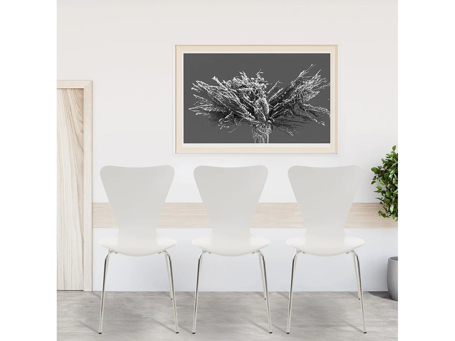 Chaise de conférence - Bois - Blanc - Calisto