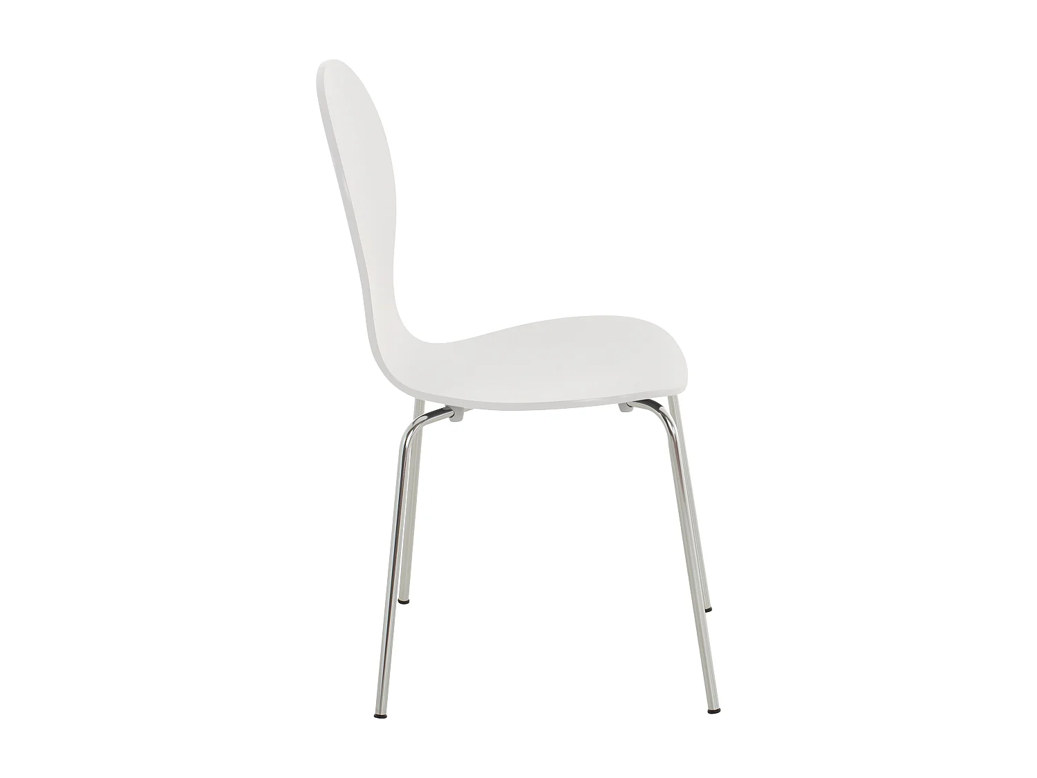 Lot de 4  Chaise de conférence - Bois - Blanc - DIEGO