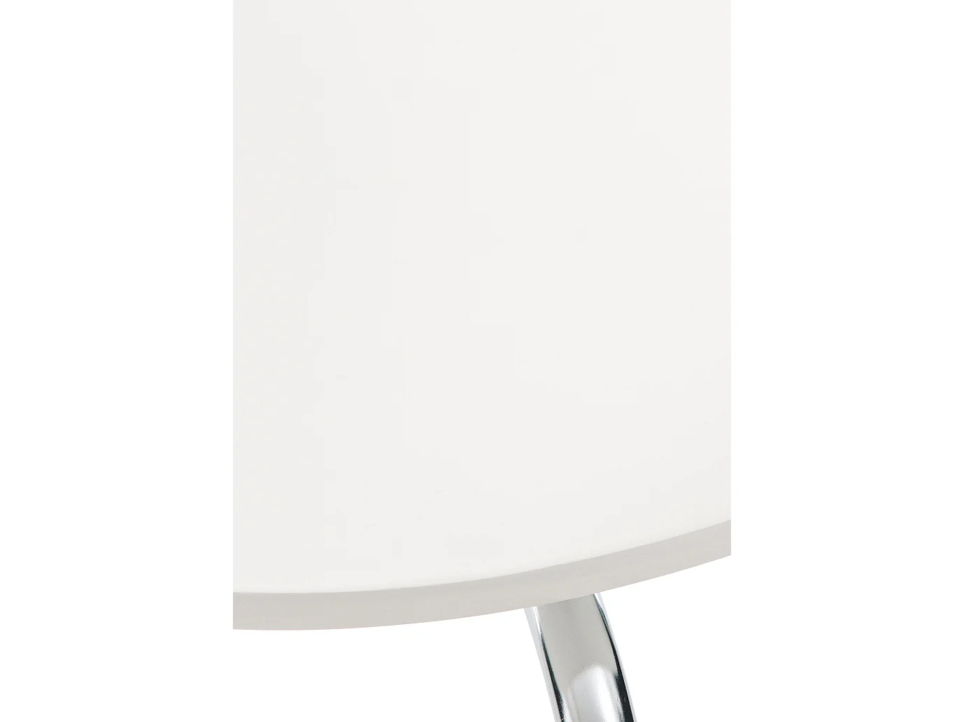 Lot de 4  Chaise de conférence - Bois & Acier inoxydable - Blanc - DIEGO