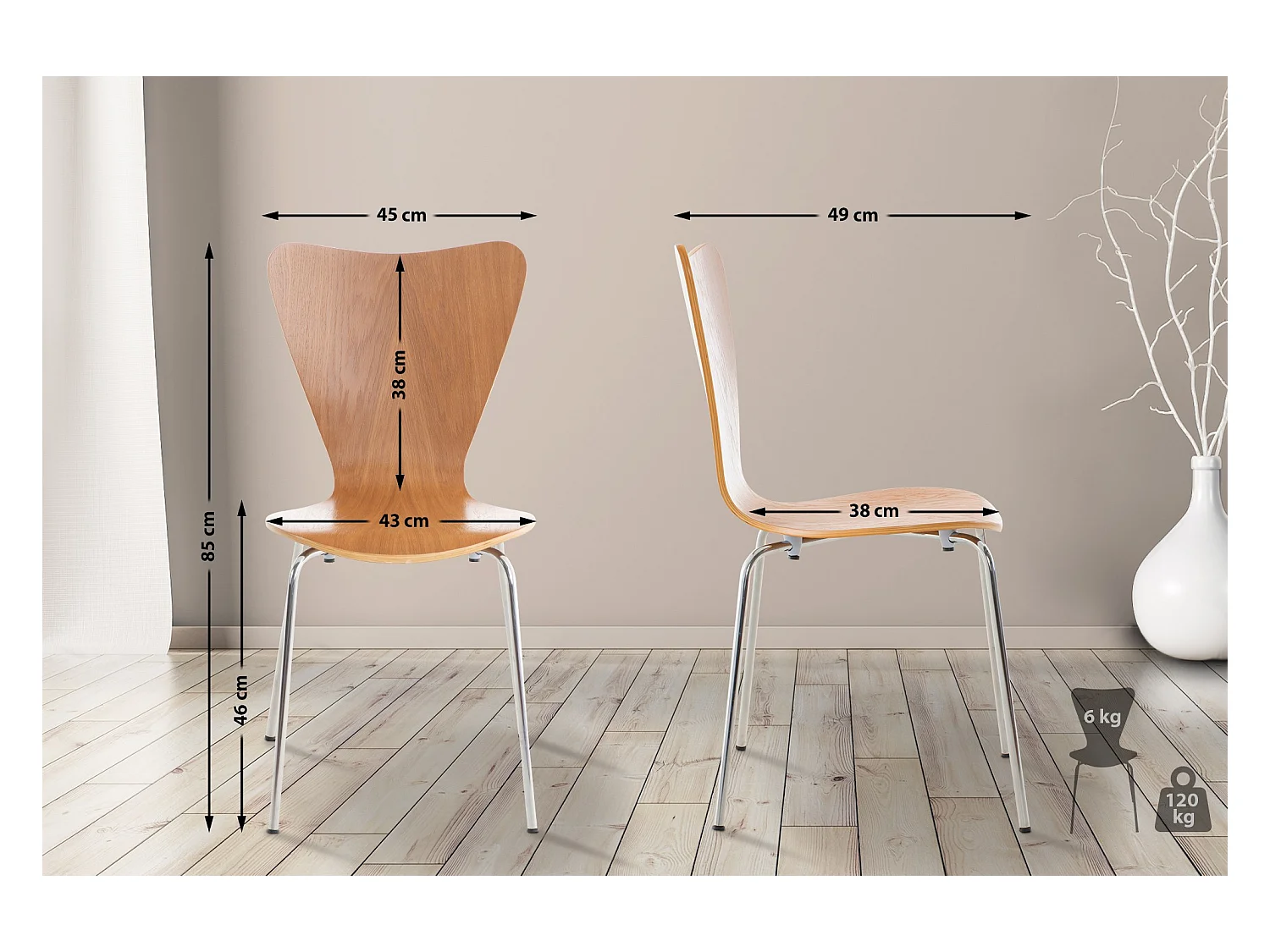 Set van 2  Conferentiestoelen - Hout & antiek - eik - Calisto