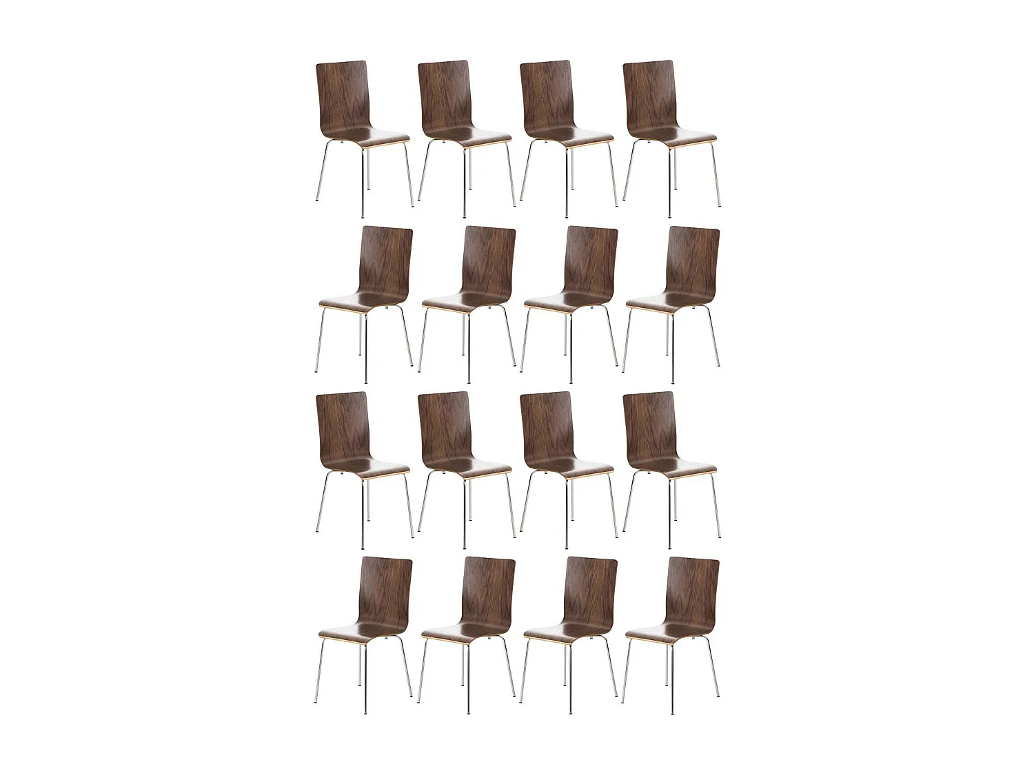 Lot de 16  Chaise de conférence - Bois & Antique - Noyer - PEPE