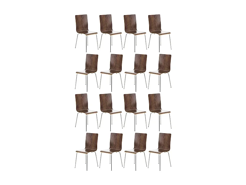 Lot de 16  Chaise de conférence - Bois & Antique - Noyer - PEPE