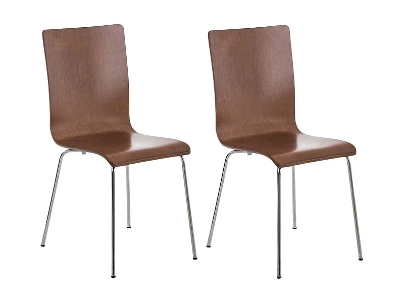 2er Set Konferenzstuhl - Holz & antik - braun - PEPE