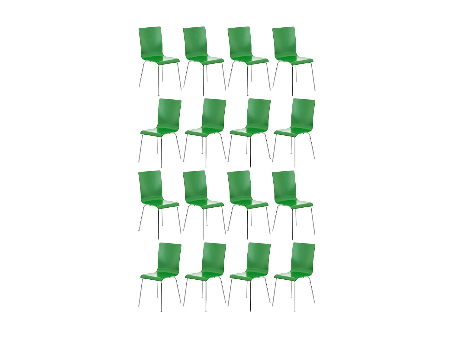 Lot de 16  Chaise de conférence - Bois & Antique - Vert - PEPE