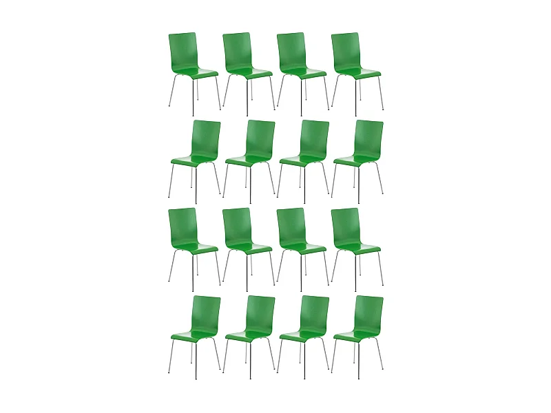Lot de 16  Chaise de conférence - Bois & Antique - Vert - PEPE