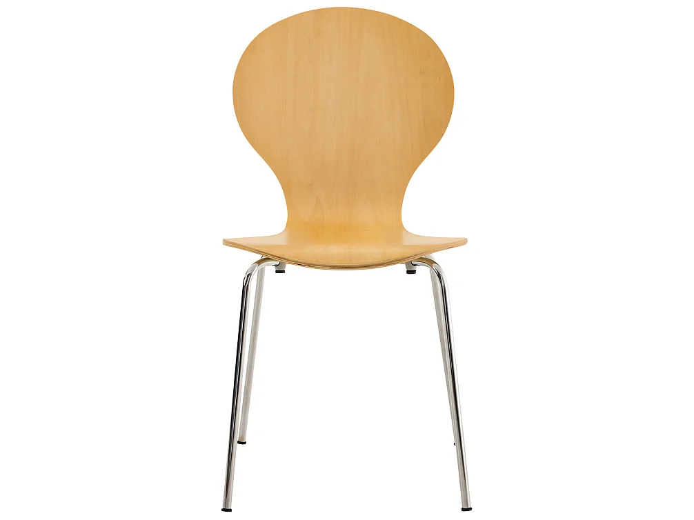 Lot de 4  Chaise de conférence - Bois & Acier inoxydable - Nature - DIEGO
