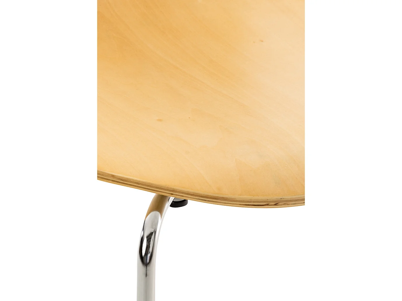 Lot de 4  Chaise de conférence - Bois & Acier inoxydable - Nature - DIEGO