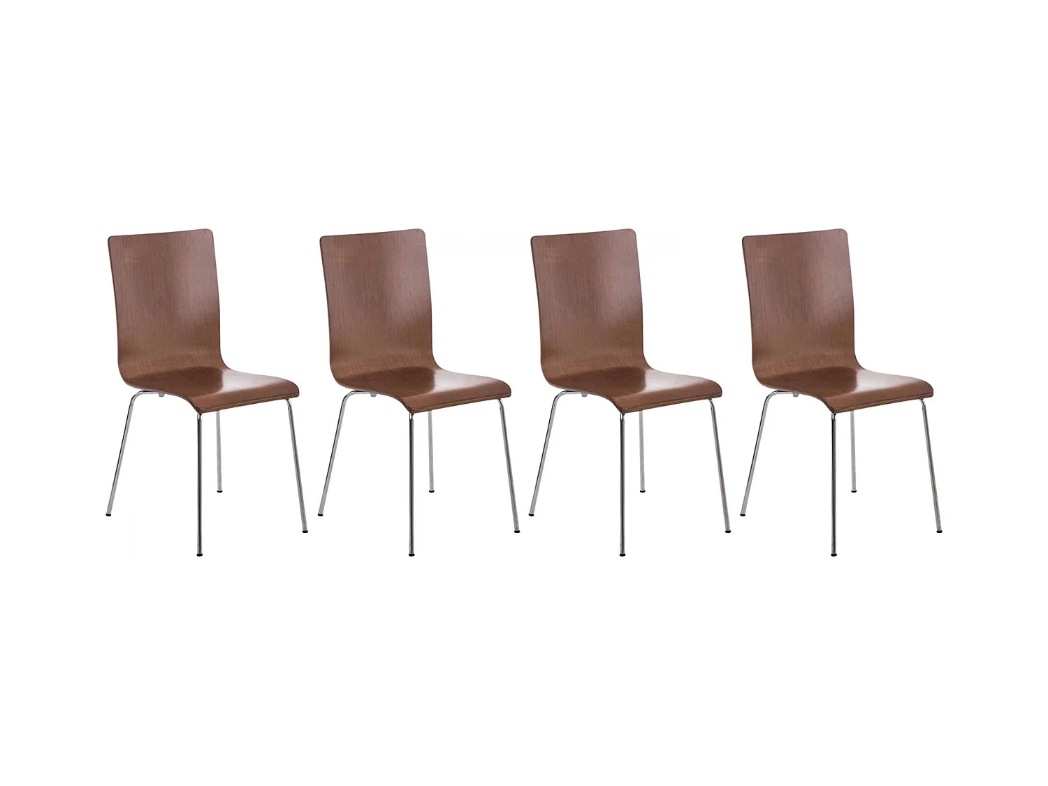 Lot de 4  Chaise de conférence - Bois & Antique - Marron - PEPE