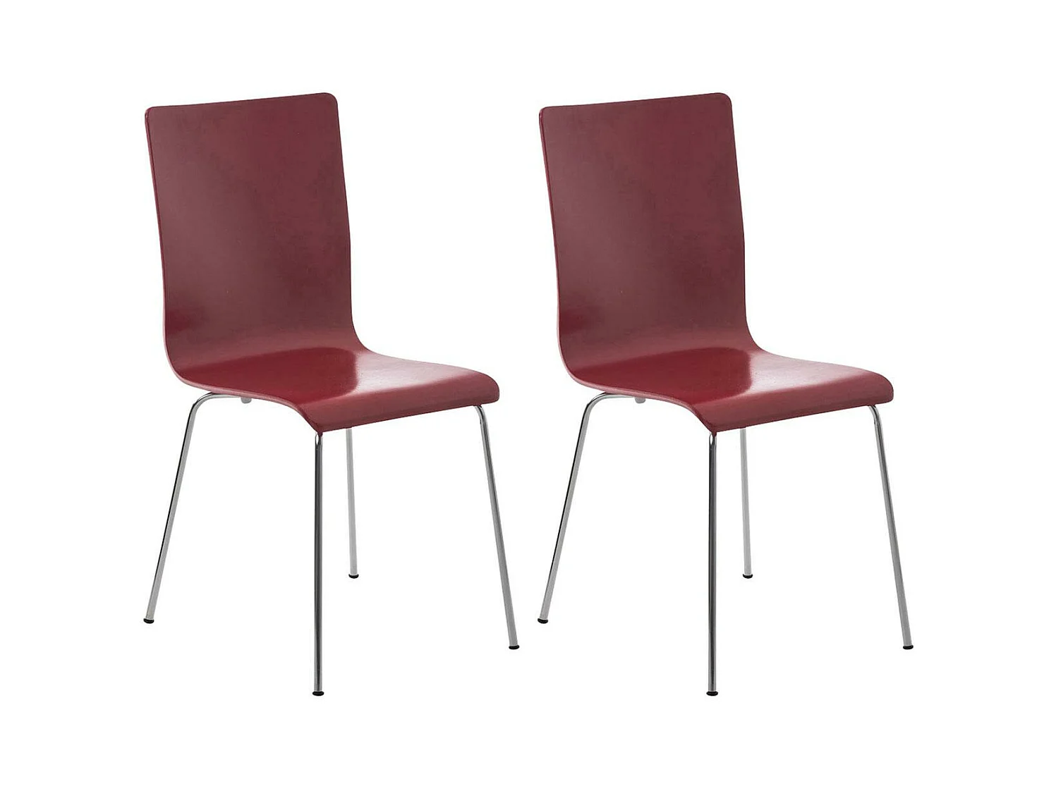 Lot de 2  Chaise de conférence - Bois & Antique - Rouge - PEPE