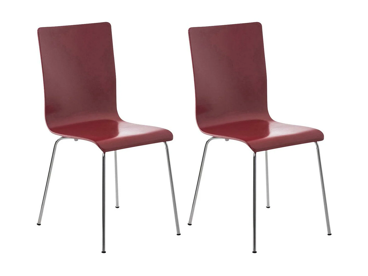 Lot de 2  Chaise de conférence - Bois & Antique - Rouge - PEPE