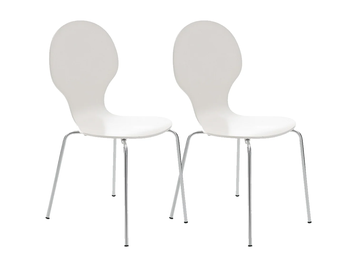 Set van 2  Conferentiestoelen - Hout - wit - DIEGO