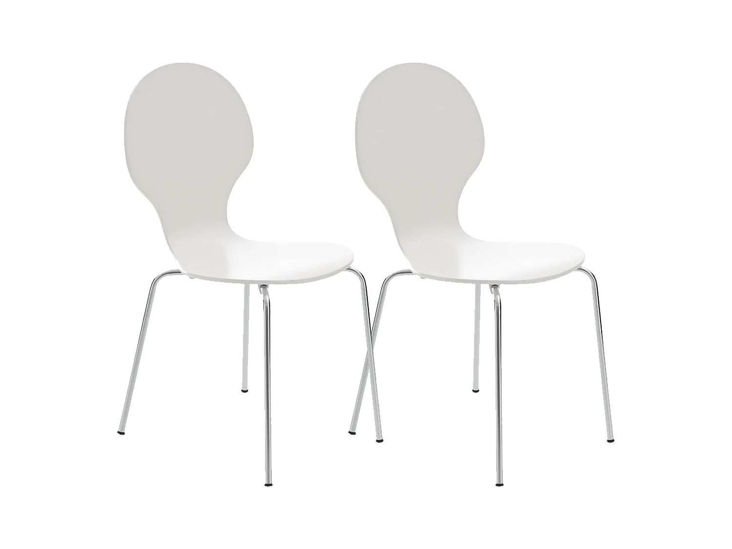 Lot de 2  Chaise de conférence - Bois - Blanc - DIEGO