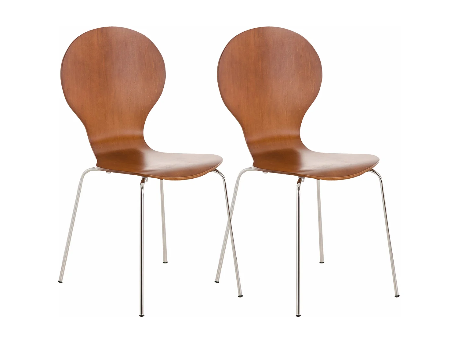 Lot de 2  Chaise de conférence - Bois - Marron - DIEGO