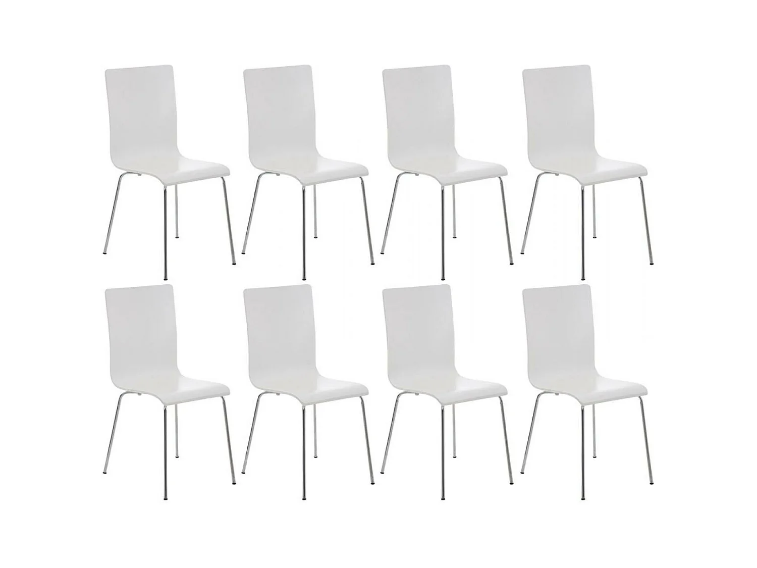 Lot de 8  Chaise de conférence - Bois & Antique - Blanc - PEPE
